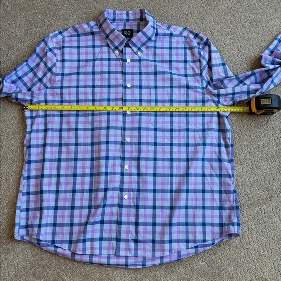 Jos. A. Bank Traveler Purple/Blue Plaid Long Sleeve Button Down Shirt Slim XXL - Picture 8 of 11